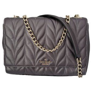 Kate Spade  WKRU5573 Emelyn Briar Lane Quilted Gunmetal Shoulder Bag